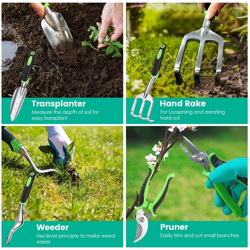 Ultimate 13Pcs Rustproof Garden Tool Set with Ergonomic Handles - Image 10