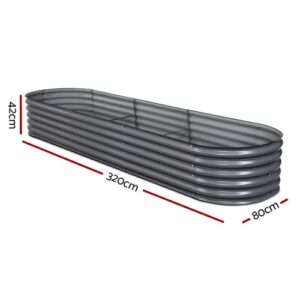 Green Fingers Garden Bed 320X80X42cm Oval Planter Box Raised Container