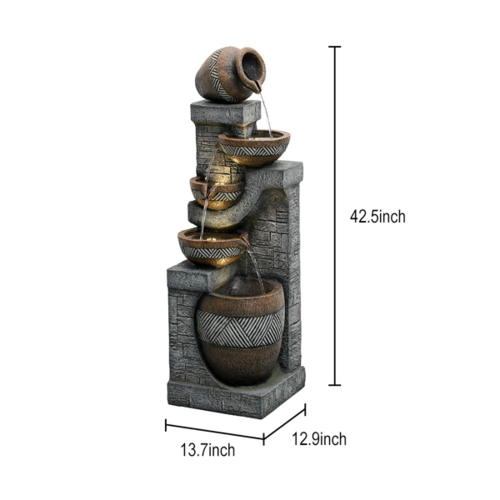 42.5inches Garden Landscape Water Fountain for Home Garden Decor - Image 6