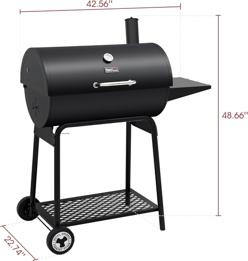 30 Inch Barrel Charcoal Grill With 627 Square Inches Cooking Space - Image 2