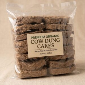 Premium Organic Cow Dung Cakes for Puja (16 Pcs)